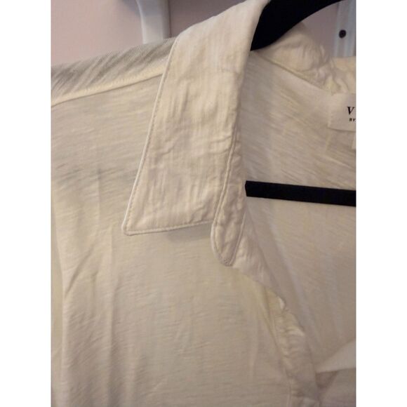 Velvet brand white cotton collared jersey shirt pull-on sz Large - Picture 2 of 5